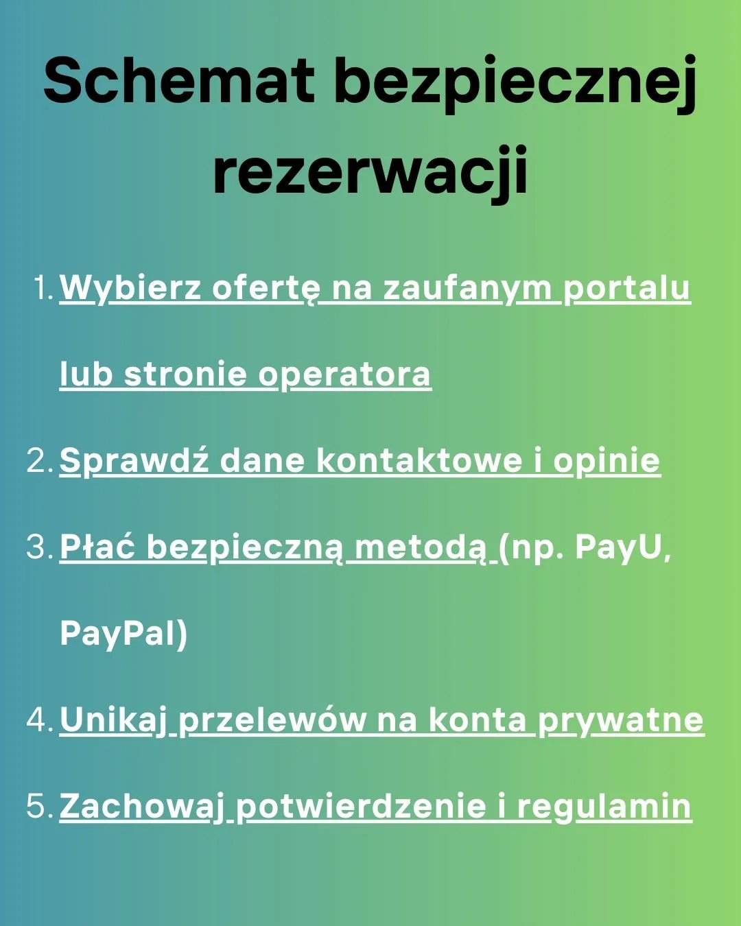 Schemat bezpiecznej rezerwacji apartamentu w Zakopanem krok po kroku