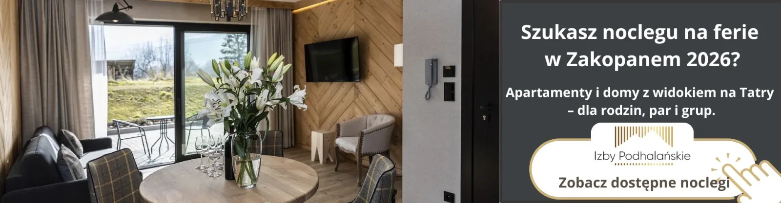 Noclegi w Zakopanem na ferie zimowe 2026 – oferta apartamentów IP