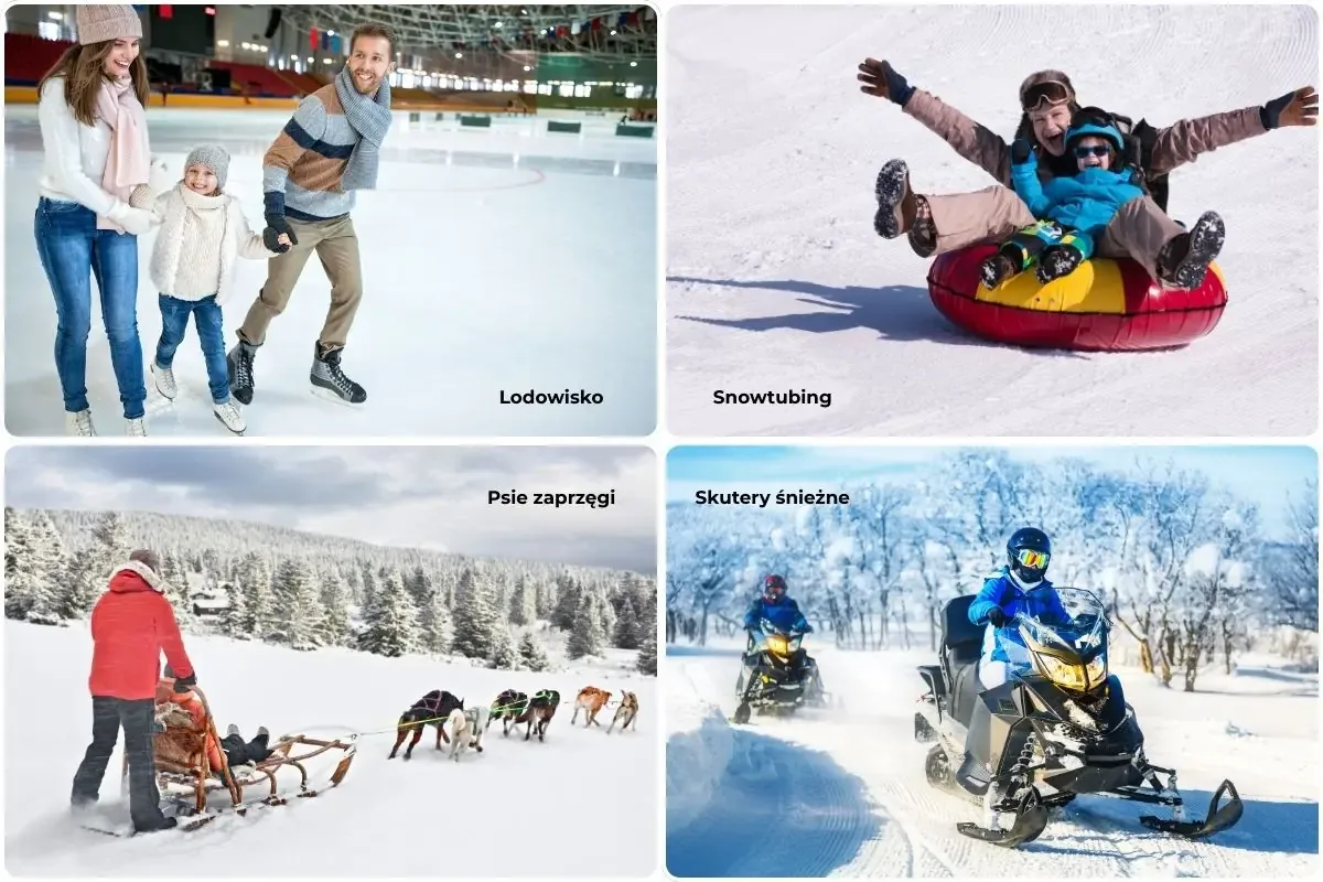 Zimowe atrakcje Zakopanego: lodowisko, snowtubing, psie zaprzęgi i skutery śnieżne – propozycje aktywności poza stokiem.